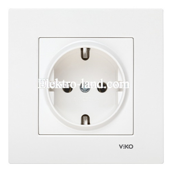 Розетка с заземлением белая VIKO KARRE 90960008